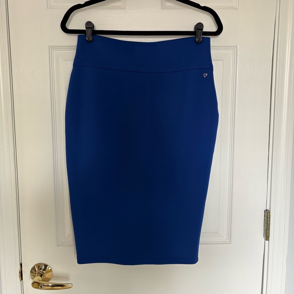 Blue pencil skirt